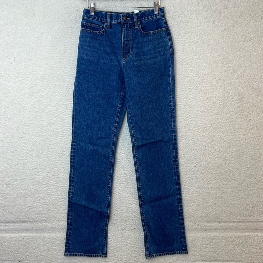 NWT Lands End Womens Blue Vista Indigo Straight Leg Denim Jean Pants SIZE 2